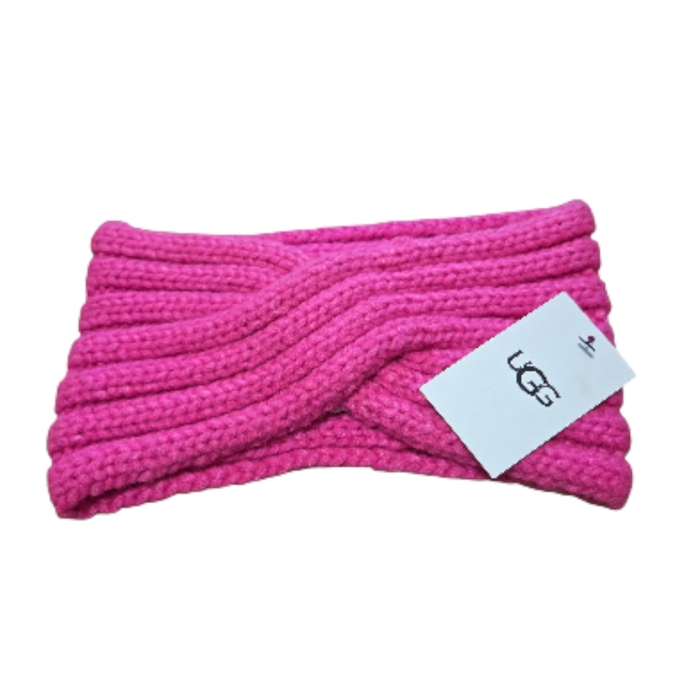 UGG Twist Cable Knit Headband Wrap in French Pink NWT Outdoor Winter